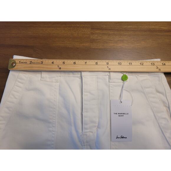 Sam Edelman Maribelle White Denim Midi Skirt Raw Hem Side Slit NWT 27 - Picture 7 of 15